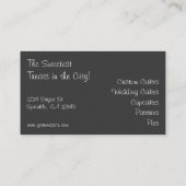 灰色のモダンでカスタムなカップケーキの名刺 名刺 (裏面)