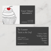 灰色のモダンでカスタムなカップケーキの名刺 名刺 (正面/裏面)