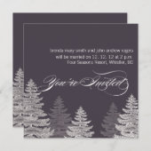 灰色のモダンな冬の結婚式招待状の木 招待状 (正面/裏面)