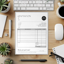 灰色のモダンビジネス見積請求書販売型枠 ノートパッド