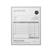 灰色のモダンビジネス見積請求書販売型枠 ノートパッド (回転)