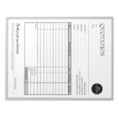 灰色のモダンビジネス見積請求書販売型枠 ノートパッド (正面)