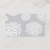 灰色のモダン花 名刺 (裏面)