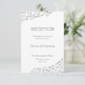 灰色のモダン葉の披露宴カード 招待状 (スタンド正面)