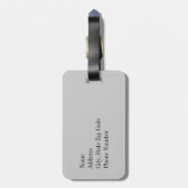 灰色のモノグラムが付いている真新しいシェブロン ラゲッジタグ (裏面縦)