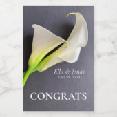 灰色のユリ結婚を呼ぶ ワインラベル (シングルラベル)