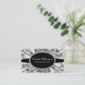 灰色のラインストーン抽象芸術 名刺 (スタンド正面)