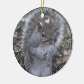 灰色のリスのオーナメント セラミックオーナメント (左)