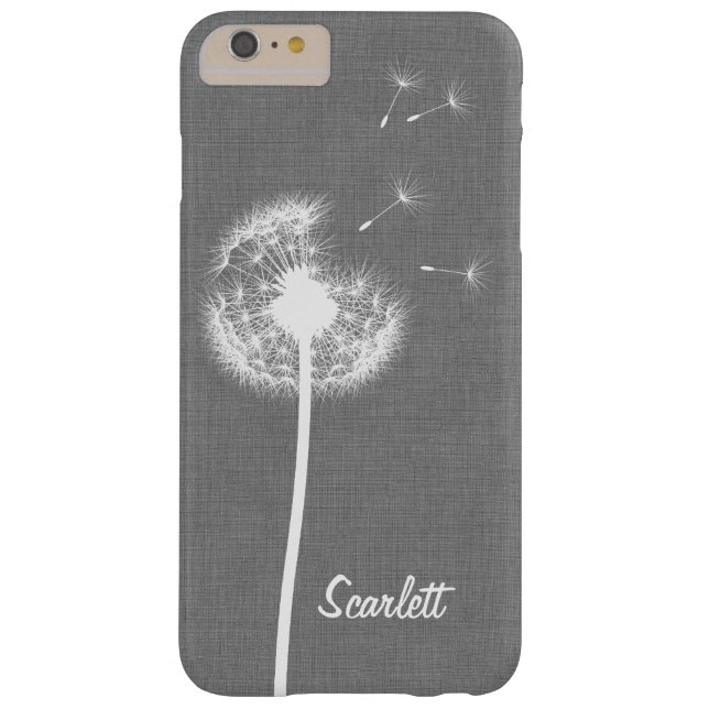 灰色のリネンタンポポのモノグラムのなiPhone 6/6sと Case-Mate iPhoneケース (裏面)
