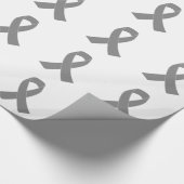 灰色のリボンの認識度-ゾンビ、脳腫瘍 ラッピングペーパー (角)