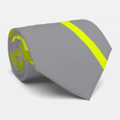 灰色のレトロパターン上の混沌とした黄色のモダン線 ネクタイ (ロール)