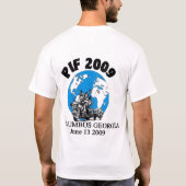 灰色のロゴのワイシャツ Tシャツ (裏面)