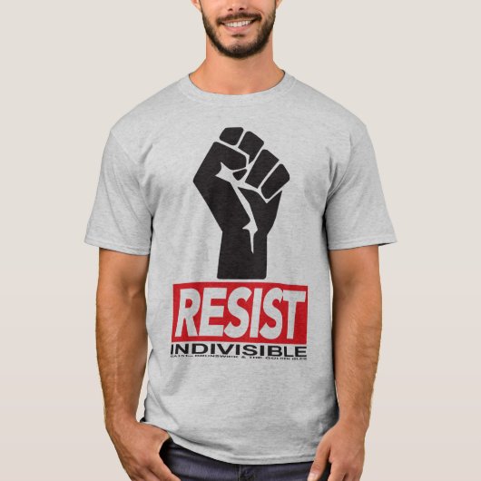 灰色のワイシャツのティー色に抵抗して下さい Tシャツ (正面)