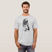 灰色のワイシャツの灰色のオウム Tシャツ (正面フル)