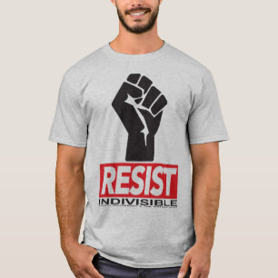 -灰色のワイシャツの黒い苦境に抵抗して下さい Tシャツ