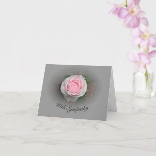 灰色のヴィネットを持つピンクのバラ カード