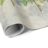 灰色のヴィンテージのアジサイの花のラベンダー ラッピングペーパー (ロールコーナー)