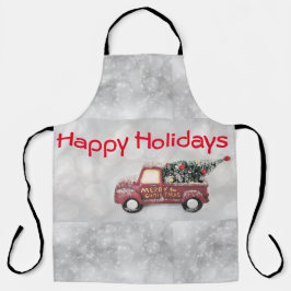 灰色のヴィンテージの背景に赤い《写真》ぼけ味トラック エプロン