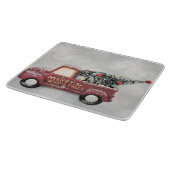 灰色のヴィンテージの背景に赤い《写真》ぼけ味トラック カッティングボード (角)