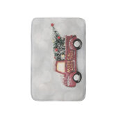 灰色のヴィンテージの背景に赤い《写真》ぼけ味トラック バスマット (正面縦)