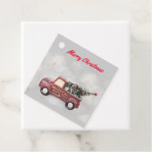 灰色のヴィンテージの背景に赤い《写真》ぼけ味トラック フェイバータグ (インサイチュ)