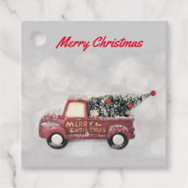 灰色のヴィンテージの背景に赤い《写真》ぼけ味トラック フェイバータグ