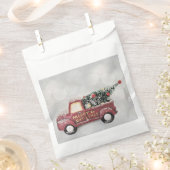 灰色のヴィンテージの背景に赤い《写真》ぼけ味トラック フェイバーバッグ (クリップ留めされた状態)