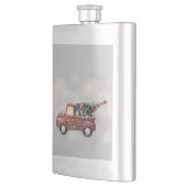 灰色のヴィンテージの背景に赤い《写真》ぼけ味トラック フラスク (左)