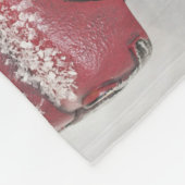 灰色のヴィンテージの背景に赤い《写真》ぼけ味トラック フリースブランケット (角)