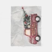 灰色のヴィンテージの背景に赤い《写真》ぼけ味トラック フリースブランケット (正面)