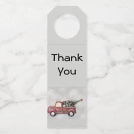 灰色のヴィンテージの背景に赤い《写真》ぼけ味トラック ボトルネックタグ