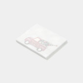 灰色のヴィンテージの背景に赤い《写真》ぼけ味トラック ポストイット (アングル)