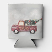 灰色のヴィンテージの背景に赤い《写真》ぼけ味トラック 缶クーラー (正面)