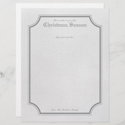 灰色のヴィンテージ休日/クリスマスレターフィデント (正面/裏面)