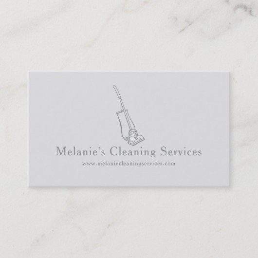 灰色のヴィンテージ真空名刺のクリーニング 名刺 (正面)