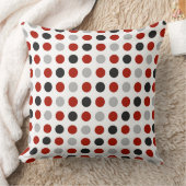 灰色の七面鳥の赤と白ドット クッション (ブランケット)