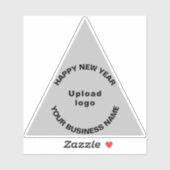 灰色の三角形のビニールで新年の挨拶 シール (シート)