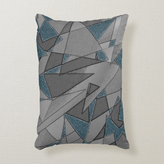 灰色の三角形の切り出しで粗い濃い青の部分 アクセントクッション (正面(垂直))