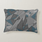 灰色の三角形の切り出しで粗い濃い青の部分 アクセントクッション (裏面)