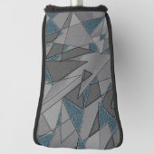 灰色の三角形の切り出しで粗い濃い青の部分 ゴルフヘッドカバー (回転90)