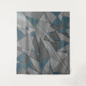 灰色の三角形の切り出しで粗い濃い青の部分 タペストリー (正面)