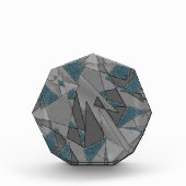 灰色の三角形の切り出しで粗い濃い青の部分 フォトブロック (正面)