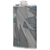 灰色の三角形の切り出しで粗い濃い青の部分 フラスク (左)