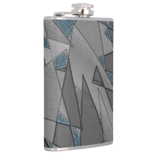 灰色の三角形の切り出しで粗い濃い青の部分 フラスク (右)