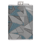 灰色の三角形の切り出しで粗い濃い青の部分 フラスク (裏面)