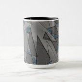 灰色の三角形の切り出しで粗い濃い青の部分 マグカップ (中央)