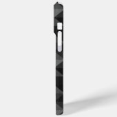 灰色の三角形の幾何学的な正方形パターンモノグラム Case-Mate iPhoneケース (裏面 / 左)