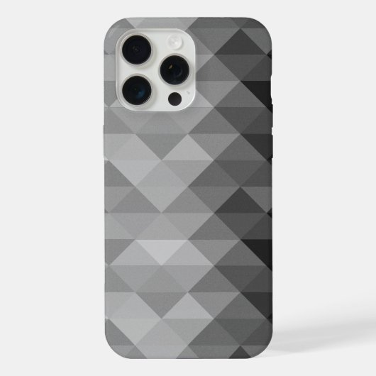 灰色の三角形の幾何学的な正方形パターン iPhoneケース (裏面)