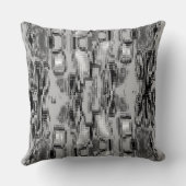 灰色の上に傷が付いた抽象芸術の正方形 クッション (裏面)