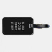 灰色の上品でパーソナライズなモノグラムの ラゲッジタグ (裏面横)